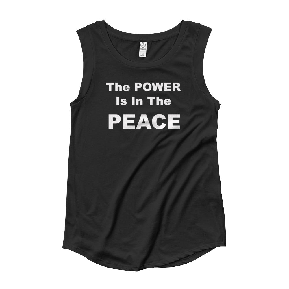 The Power Is In The Peace Ladies’ Cap Sleeve T-Shirt